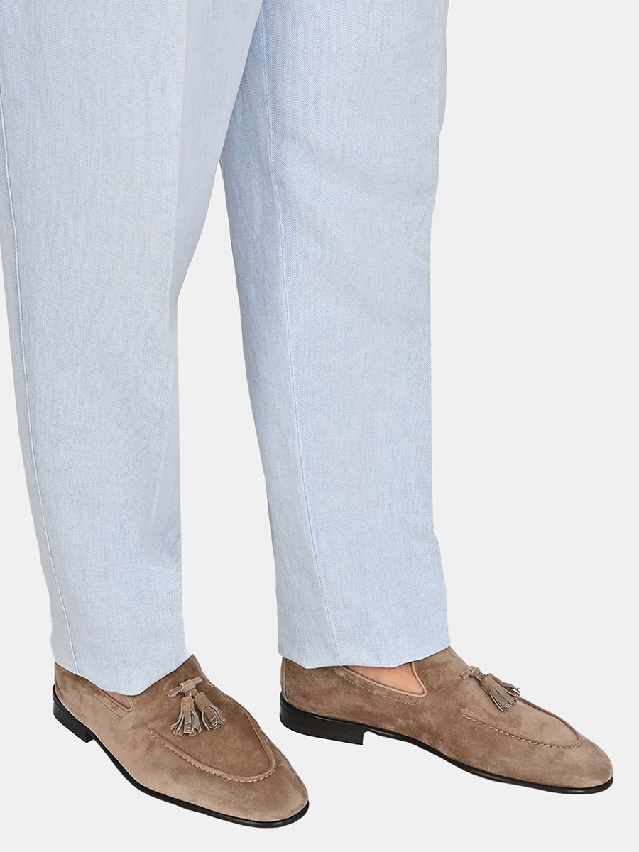 Джинсы из хлопка и льна