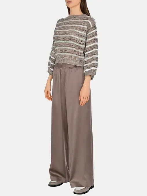 Брюки шелковые BRUNELLO CUCINELLI