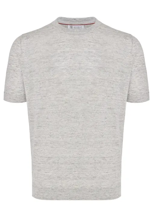 Футболка из льна и хлопка BRUNELLO CUCINELLI