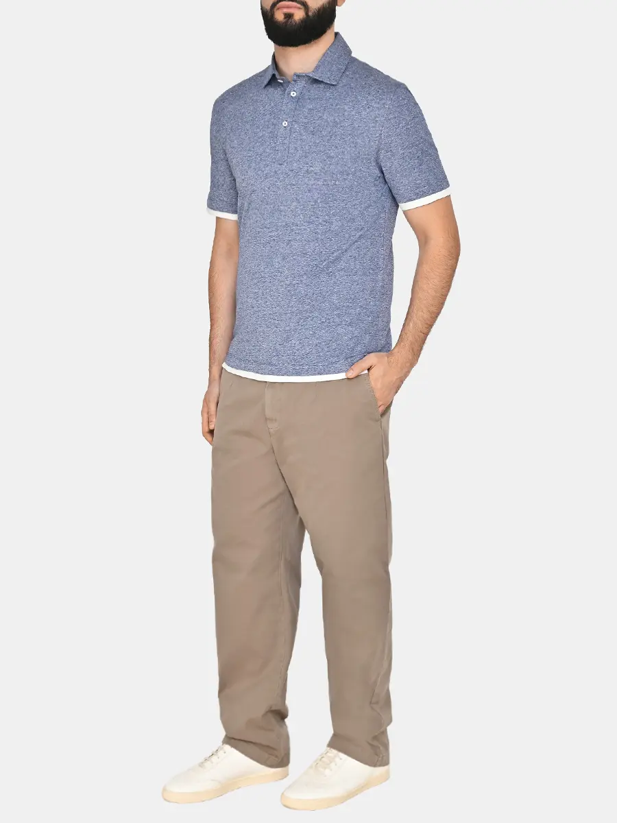 Поло из льна и хлопка