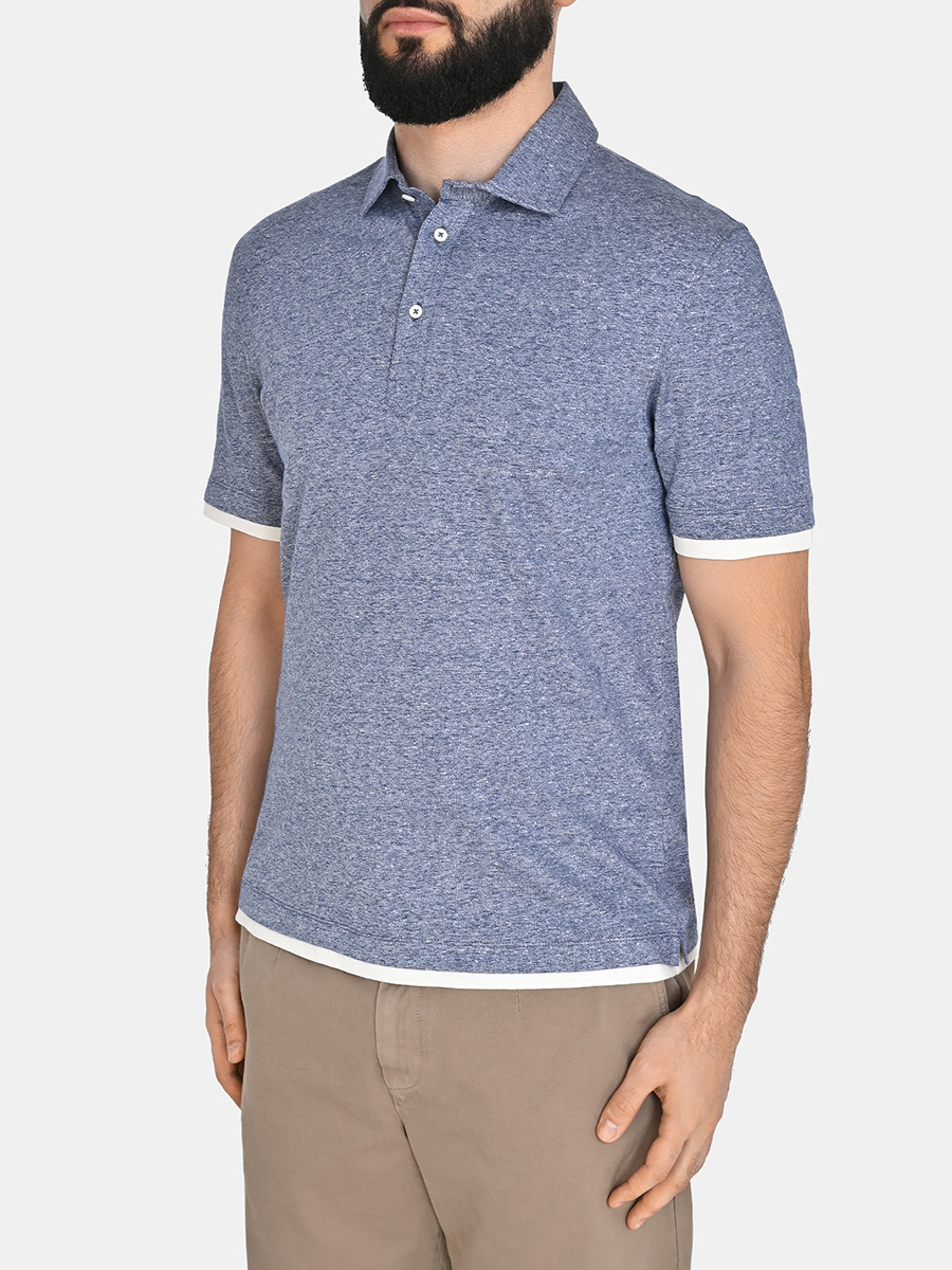 Поло из льна и хлопка