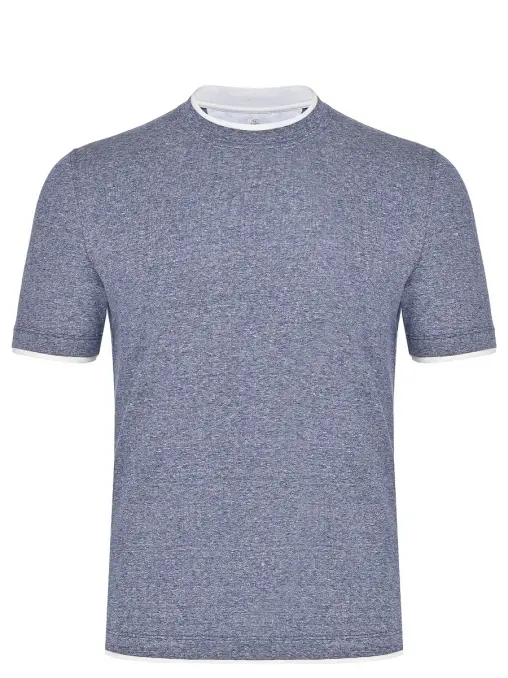 Поло из льна и хлопка BRUNELLO CUCINELLI