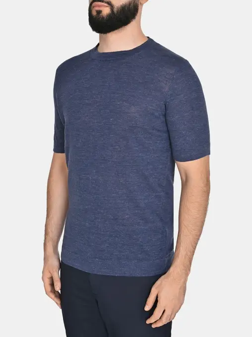 Футболка  из льна и хлопка BRUNELLO CUCINELLI