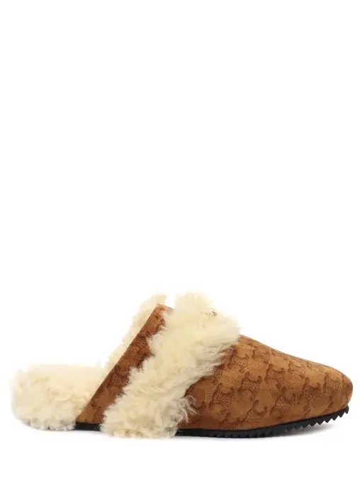 Мюли из замши на меху CELINE