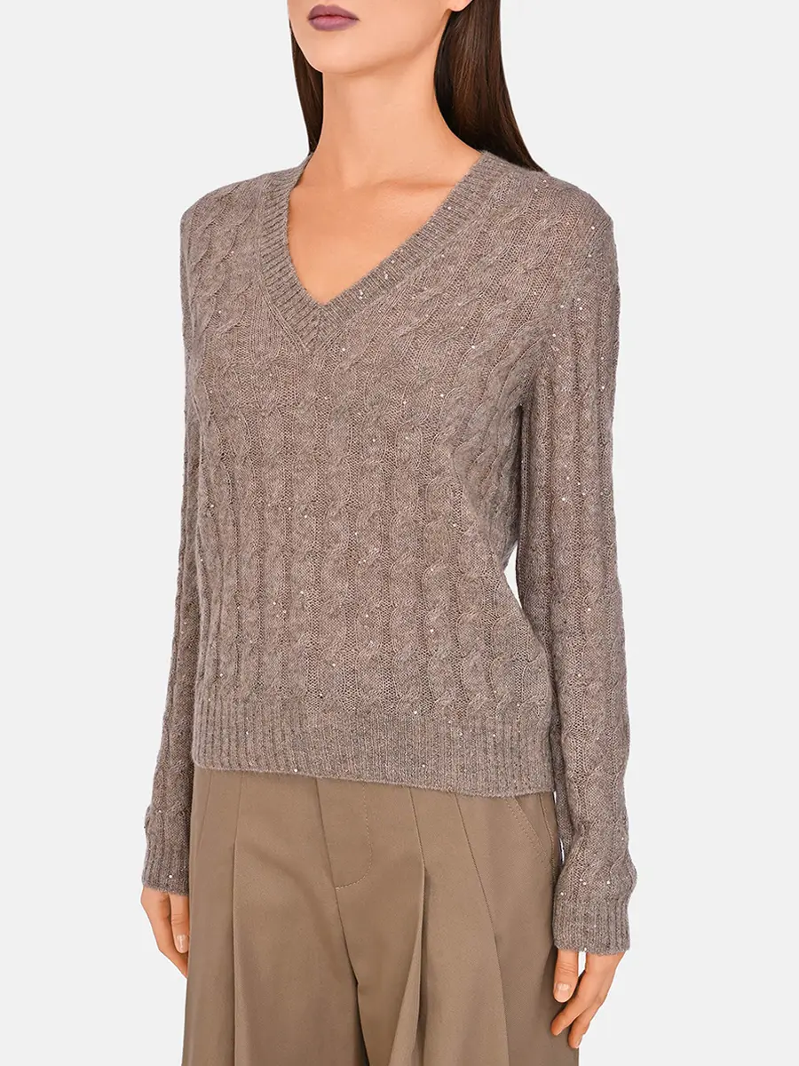 Пуловер с пайетками