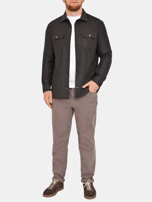 Рубашка Regular Fit шерстяная BRUNELLO CUCINELLI