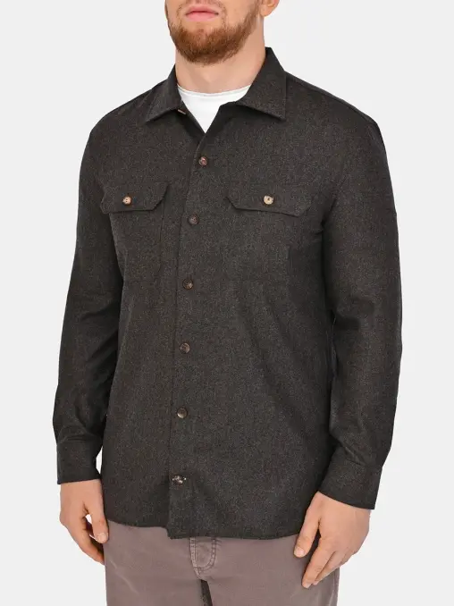 Рубашка Regular Fit шерстяная BRUNELLO CUCINELLI