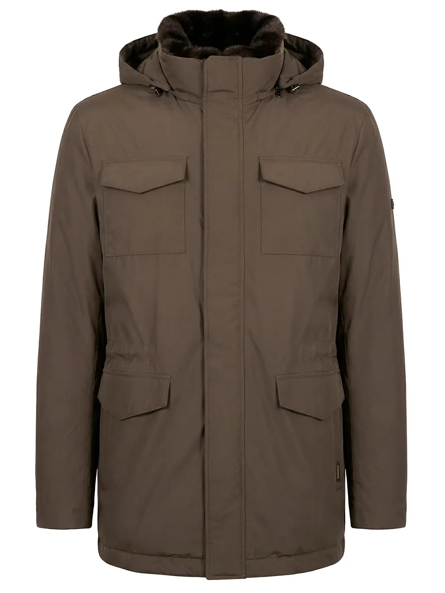 Пуховик однотонный