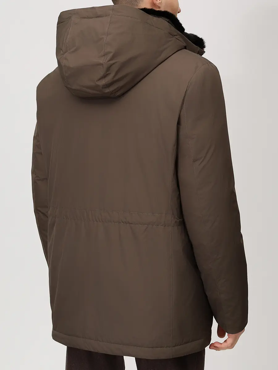 Пуховик однотонный