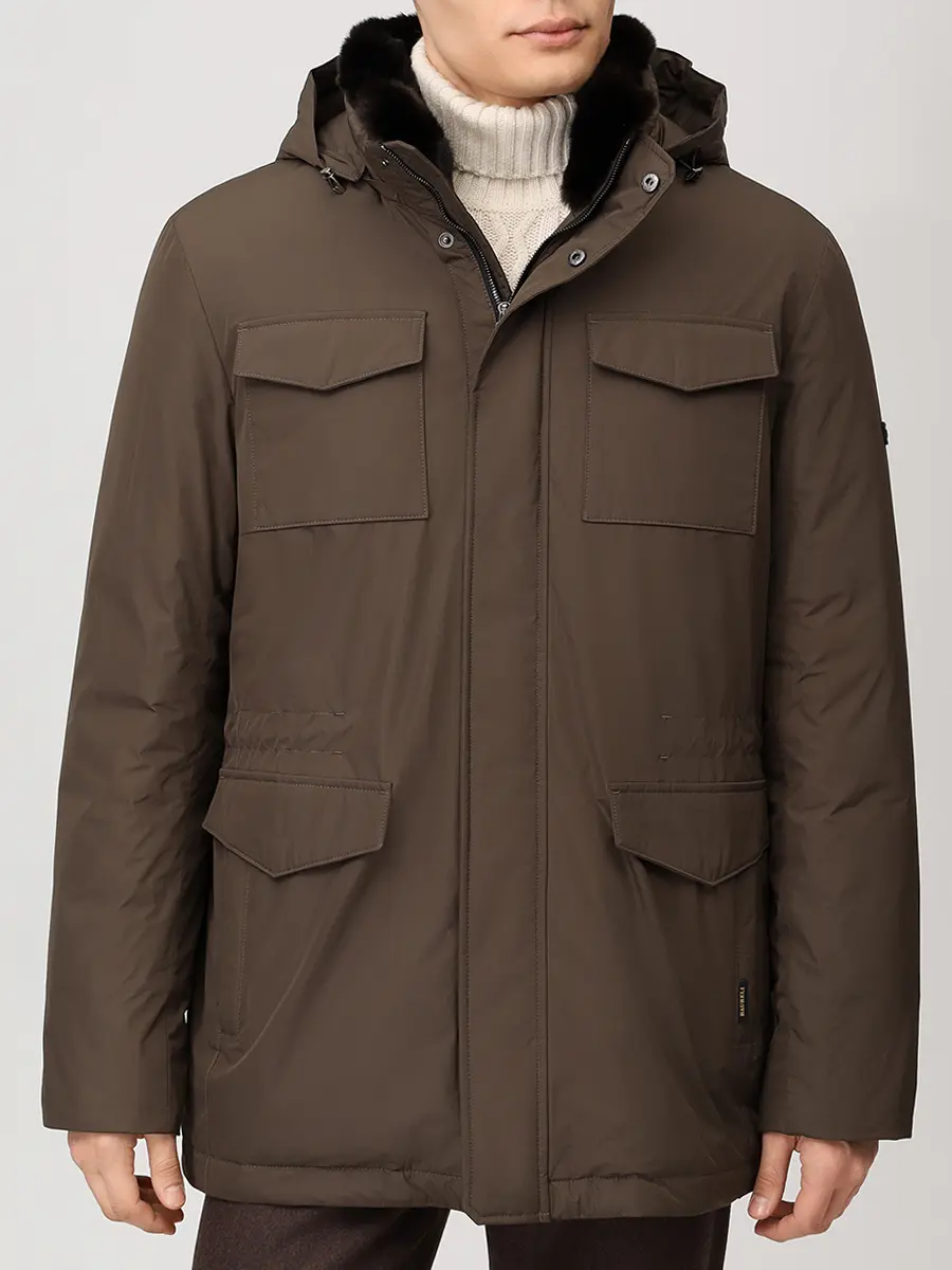 Пуховик однотонный