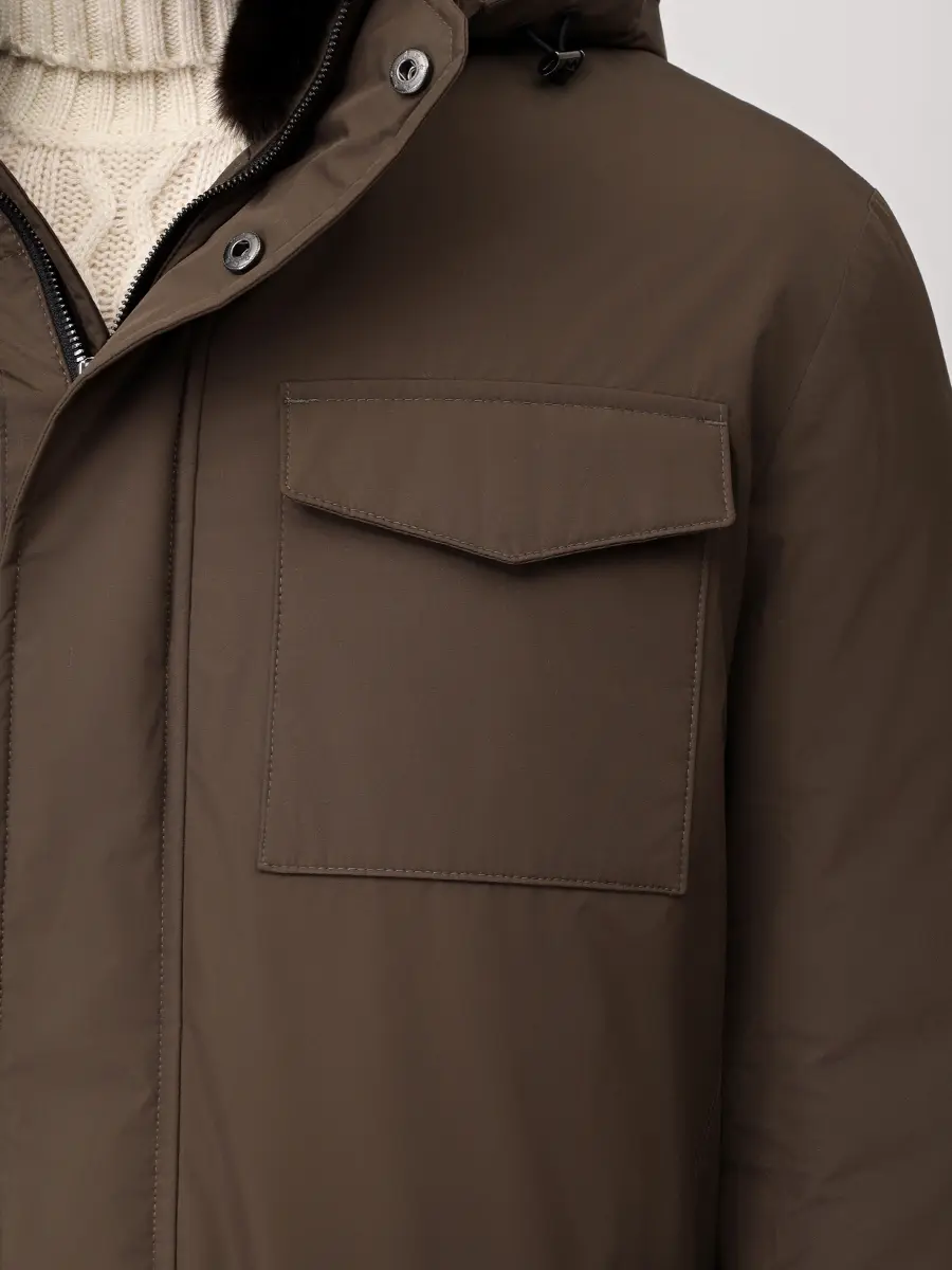 Пуховик однотонный