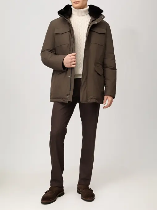 Пуховик однотонный BAURELI R