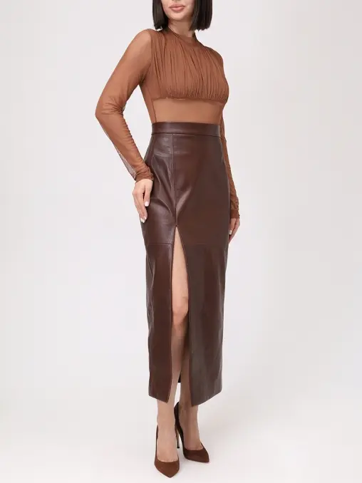 Юбка кожаная Apolline WHITE LILY