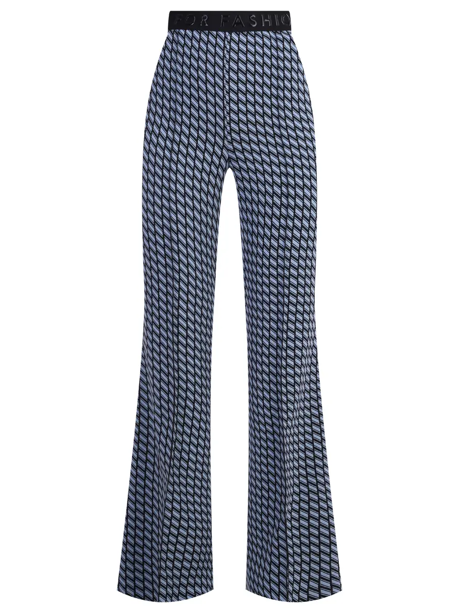 Брюки-клеш с принтом