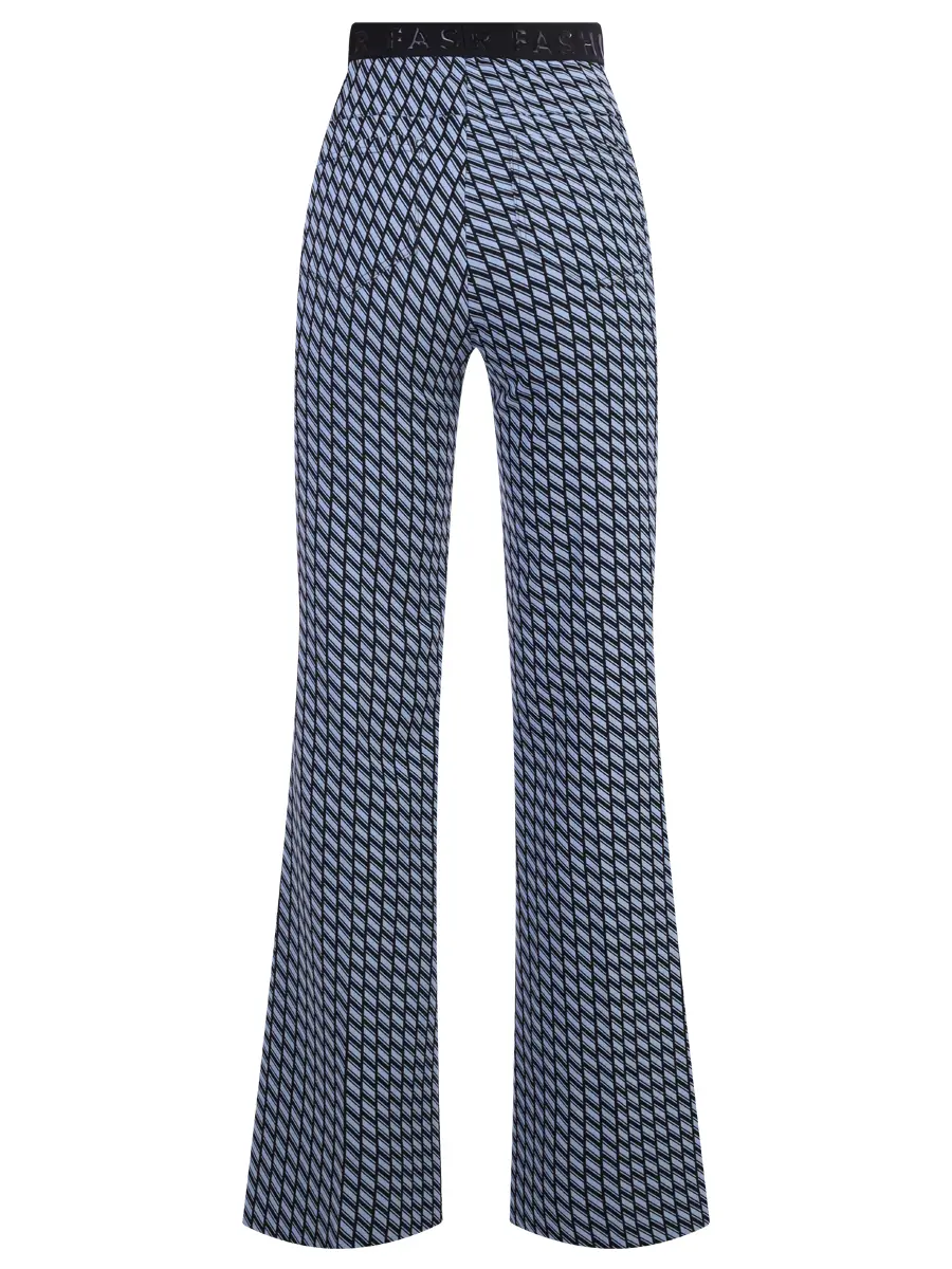 Брюки-клеш с принтом