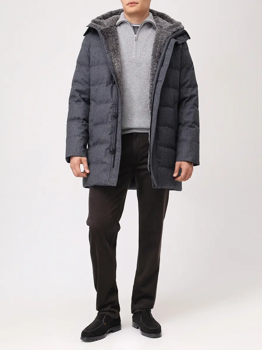 Пуховик шерстяной