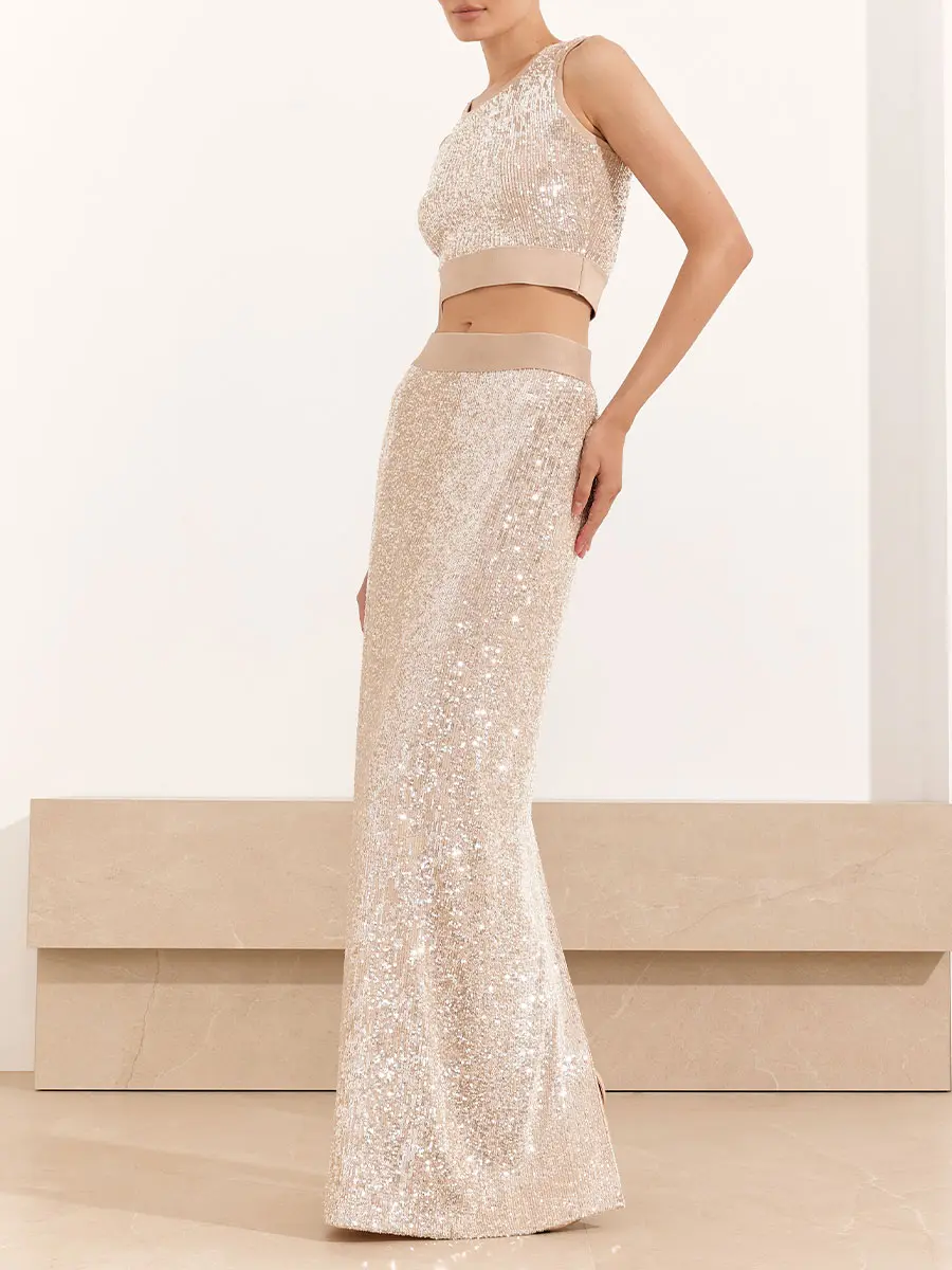 Юбка с пайетками