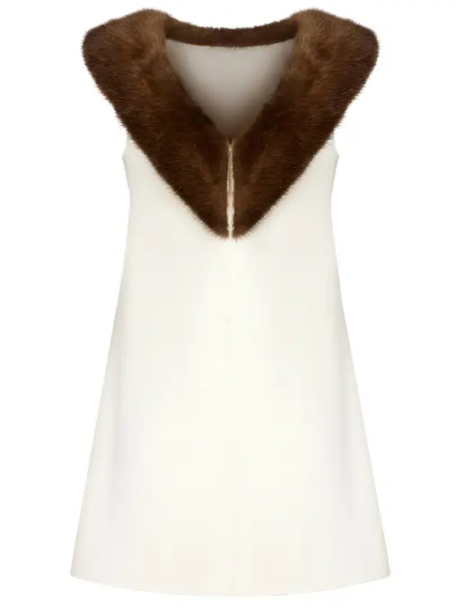 Платье-трапеция с мехом норки ST. ERME