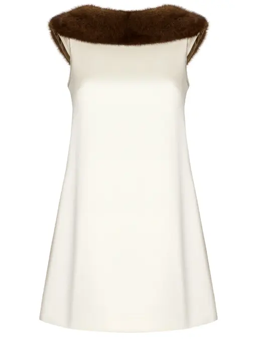 Платье-трапеция с мехом норки ST. ERME