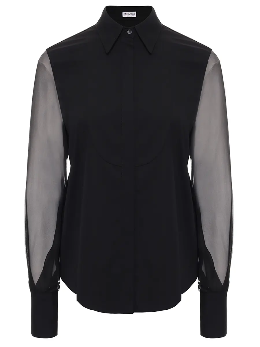 Блуза из хлопка и шелка