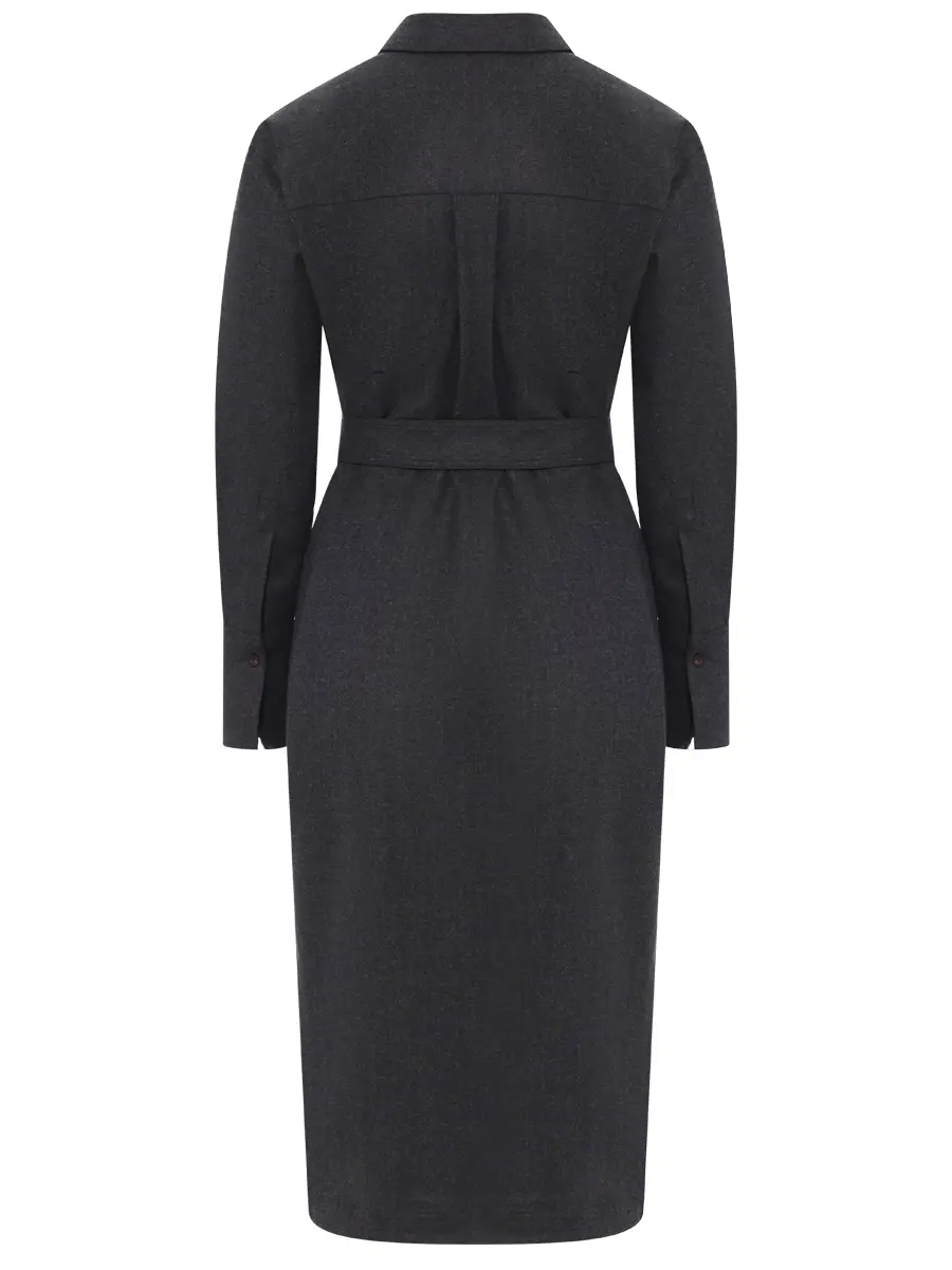 Платье-рубашка шерстяное