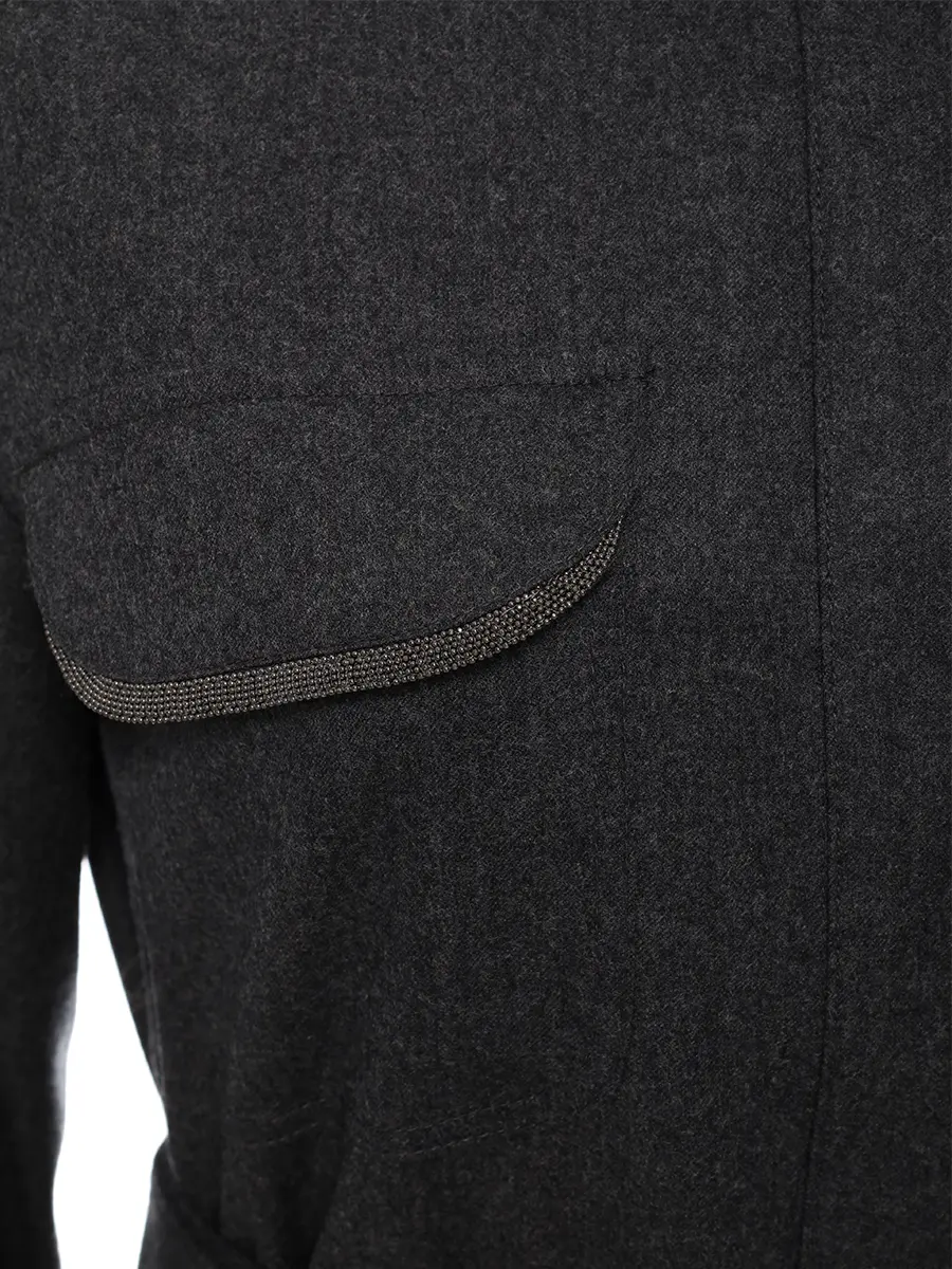 Платье-рубашка шерстяное