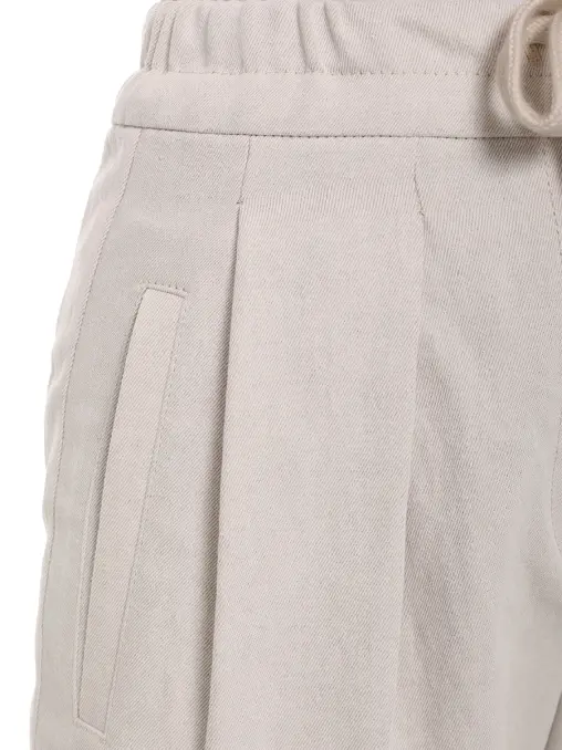 Брюки из хлопка и льна BRUNELLO CUCINELLI