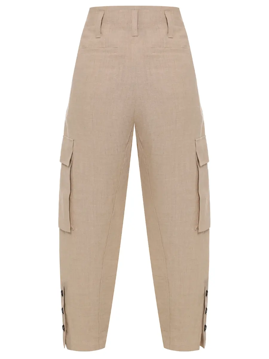 Брюки-карго льняные