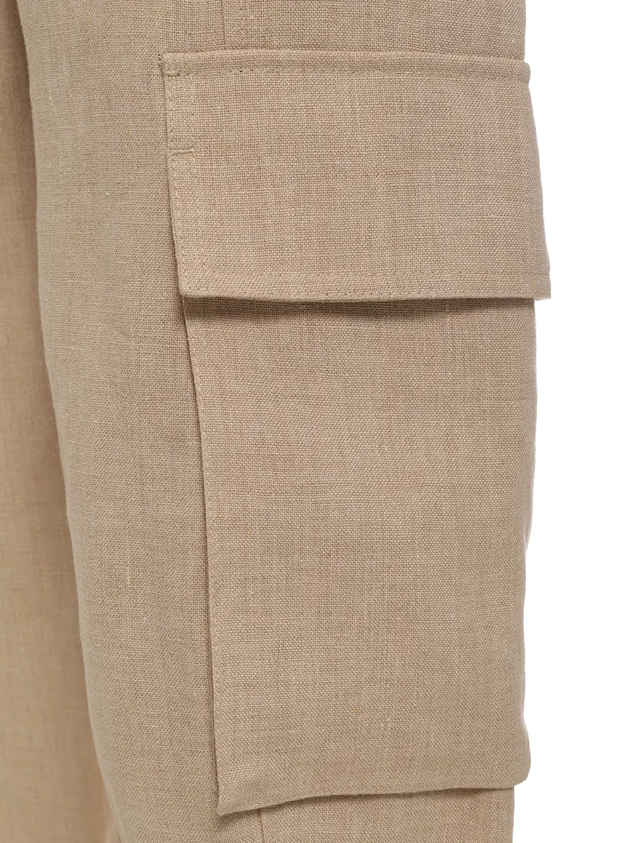 Брюки-карго льняные