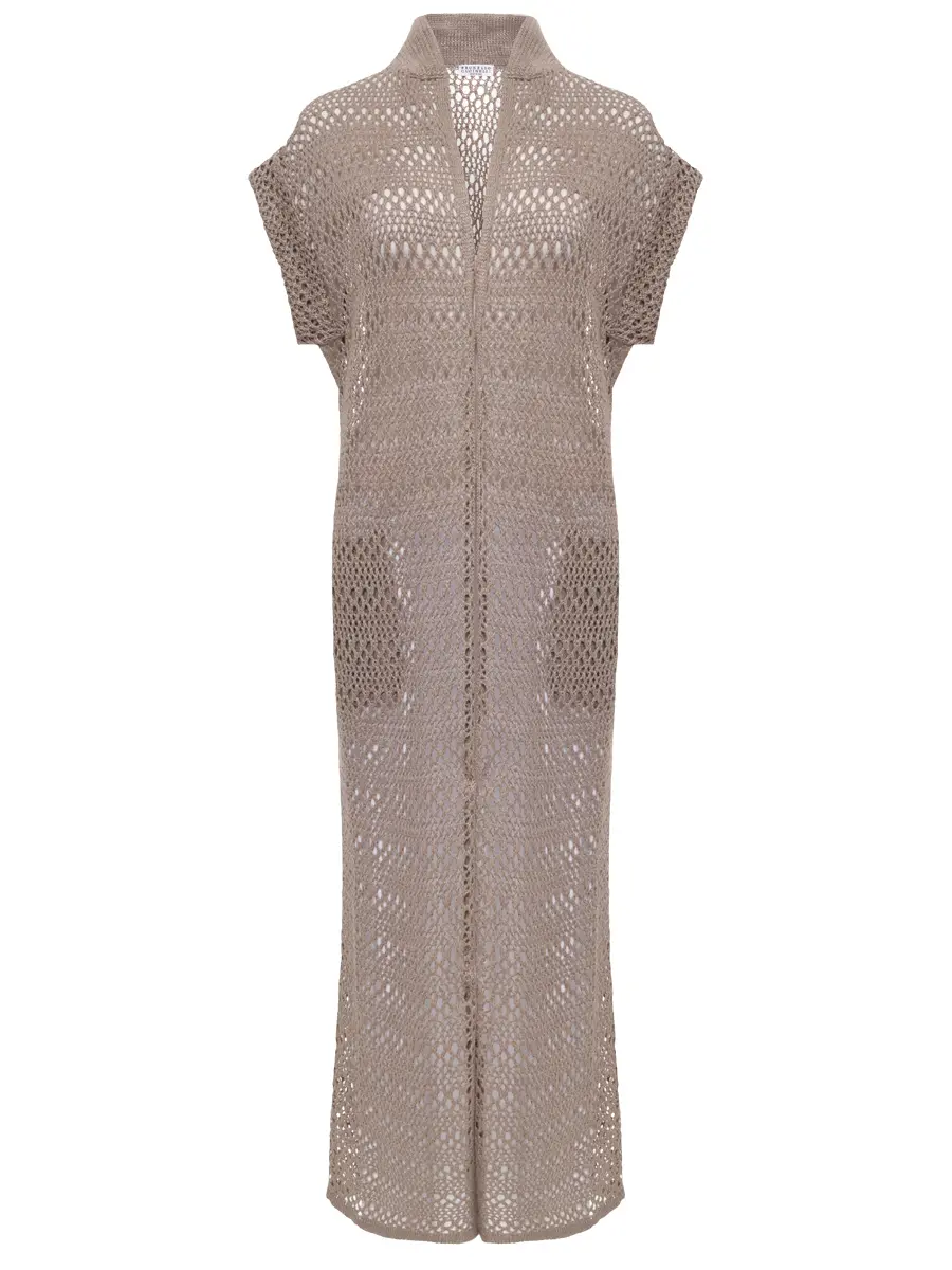 Кардиган изо льна и шелка