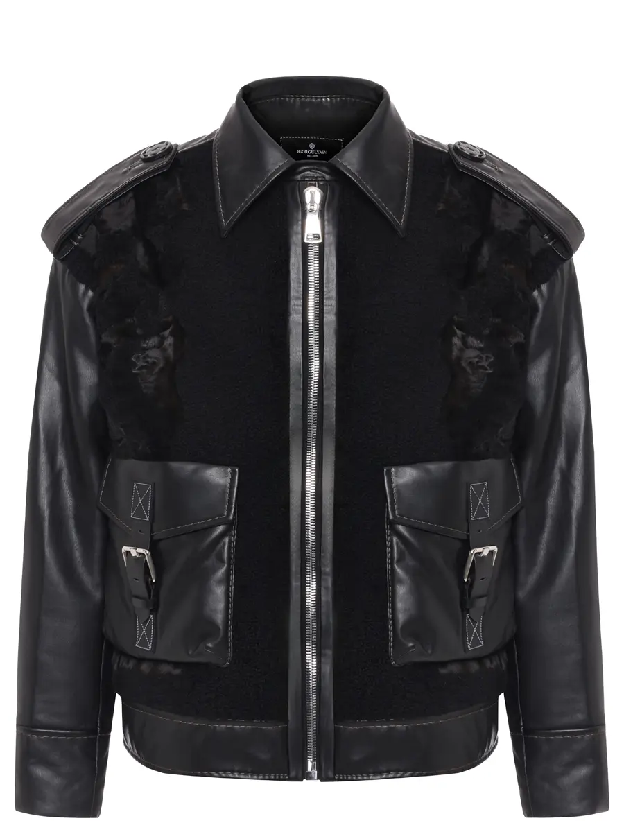 Куртка из экокожи с мехом