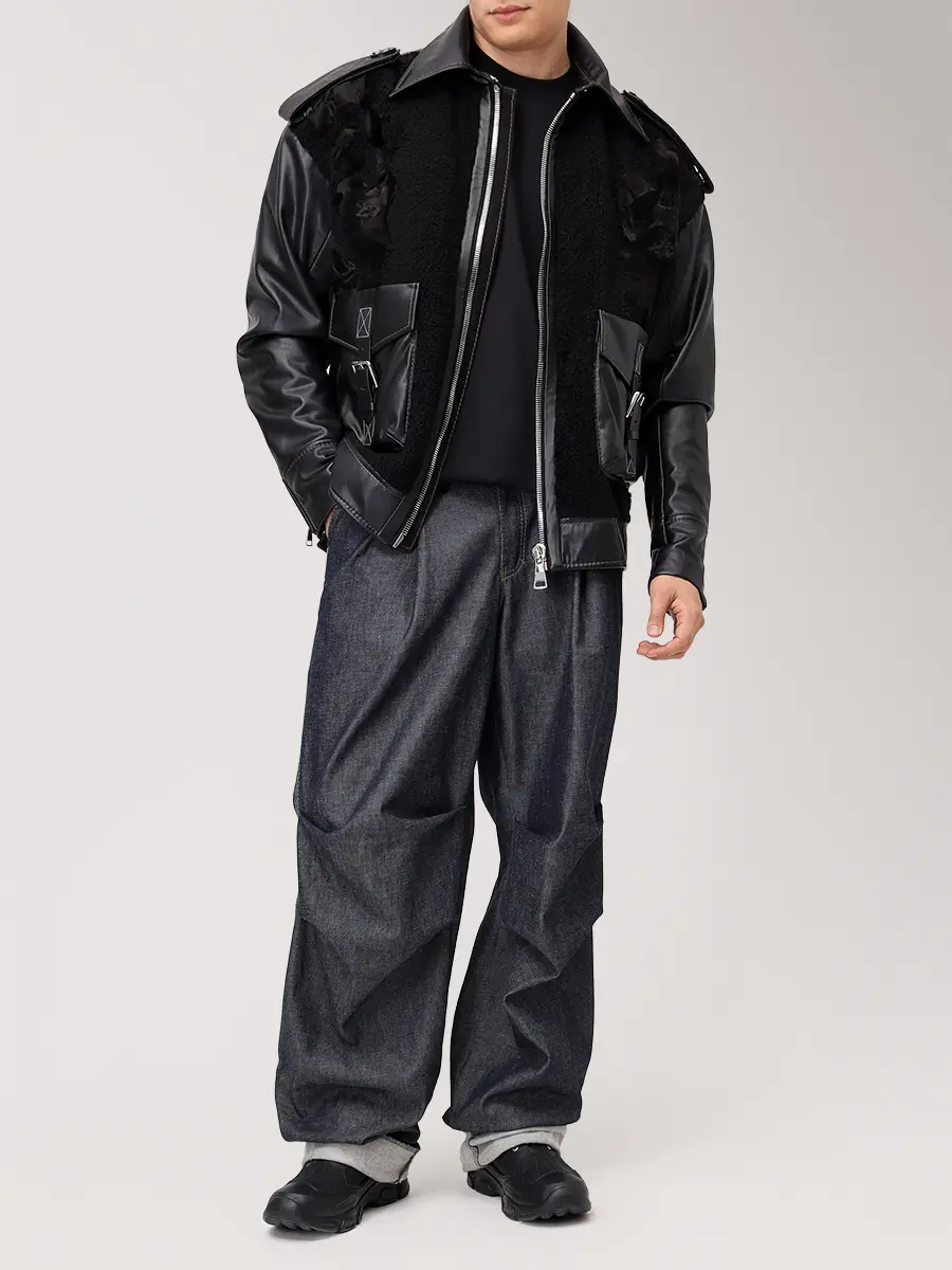 Куртка из экокожи с мехом