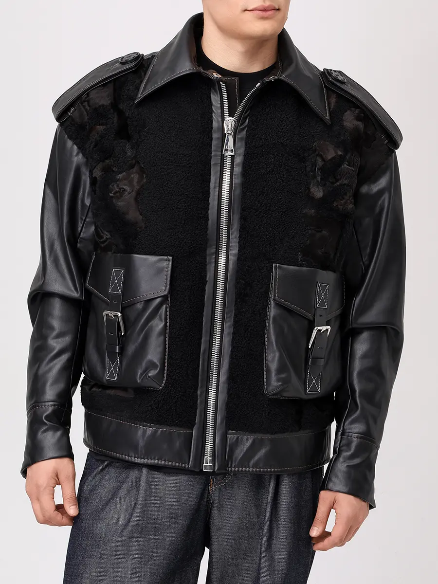 Куртка из экокожи с мехом