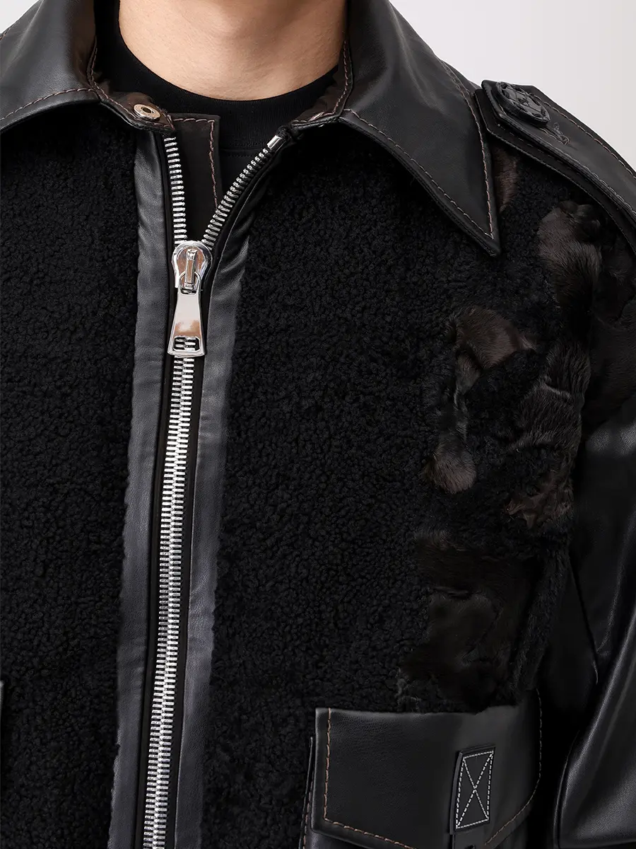 Куртка из экокожи с мехом