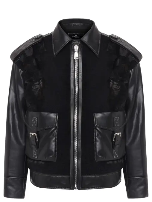 Куртка из экокожи с мехом IGORGULYAEV