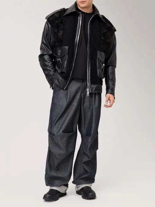 Куртка из экокожи с мехом IGORGULYAEV