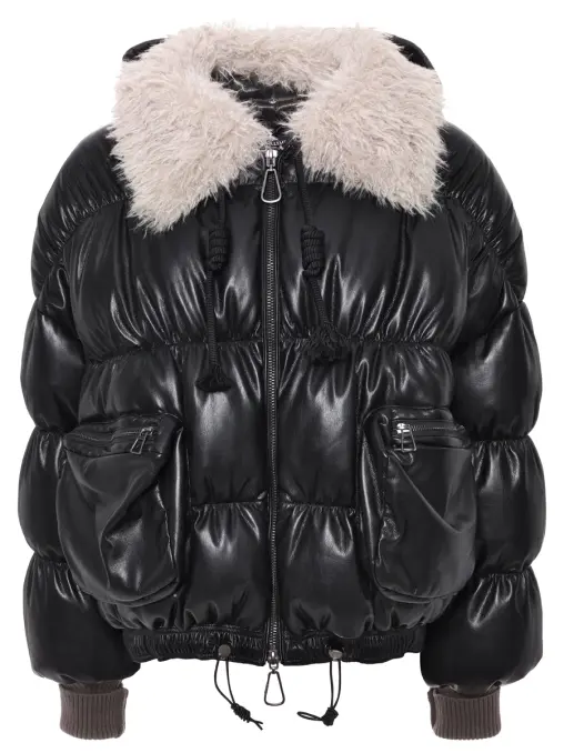 Пуховик из экокожи IGORGULYAEV