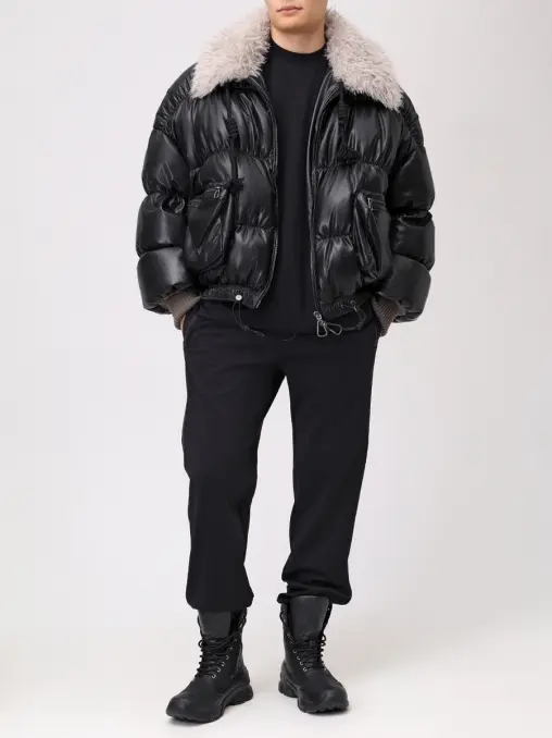 Пуховик из экокожи IGORGULYAEV