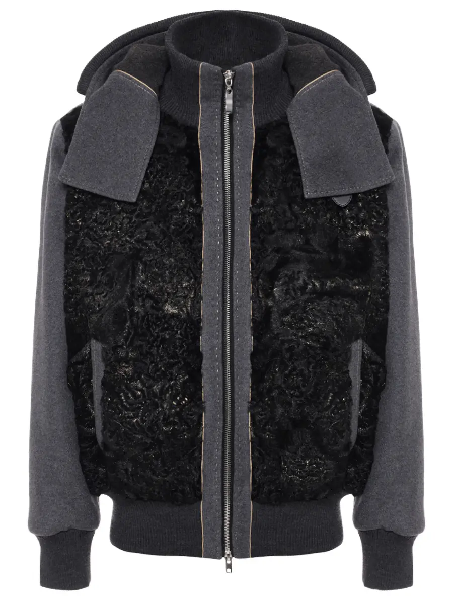 Куртка шерстяная с каракулем