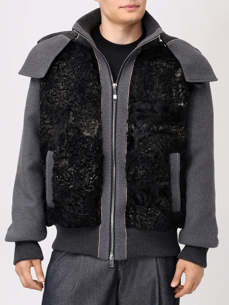 Куртка шерстяная с каракулем