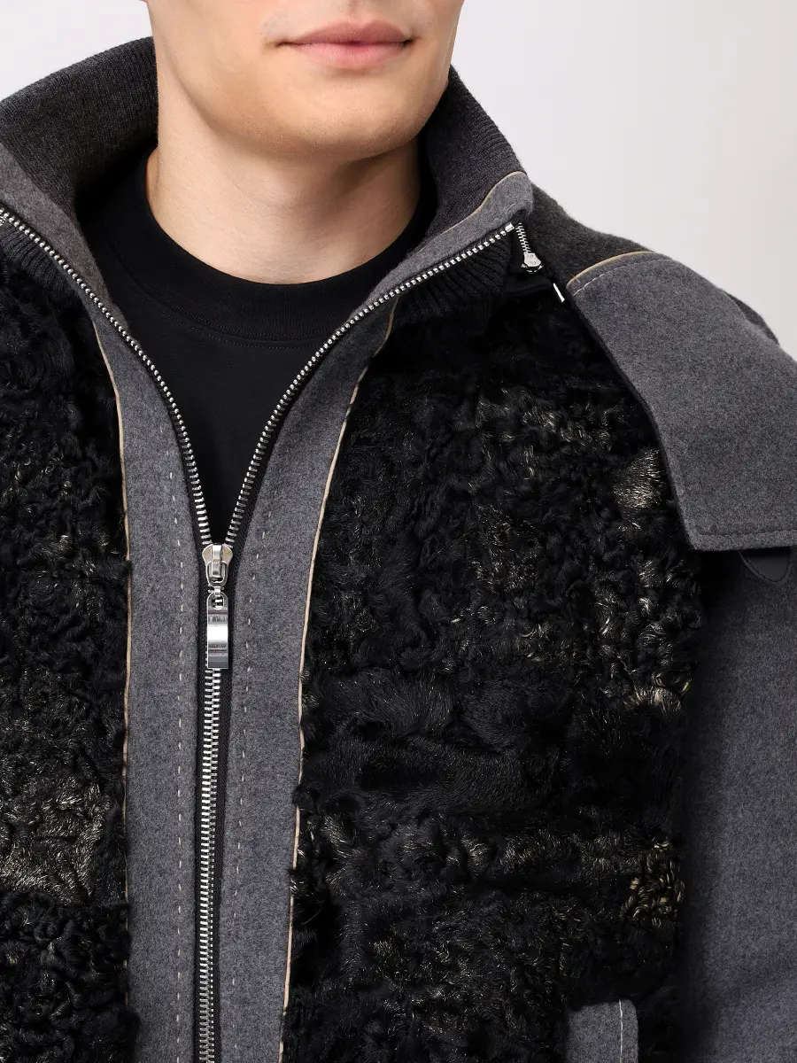 Куртка шерстяная с каракулем