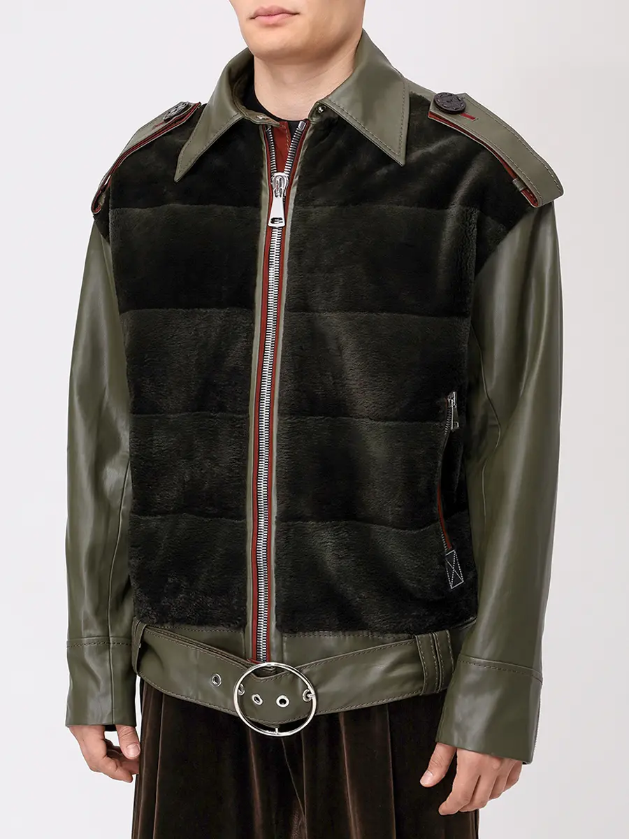 Куртка из экокожи с мехом