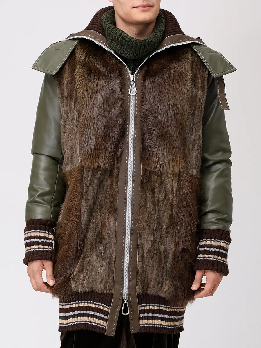Куртка из экокожи с мехом