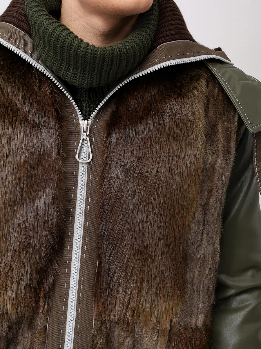 Куртка из экокожи с мехом