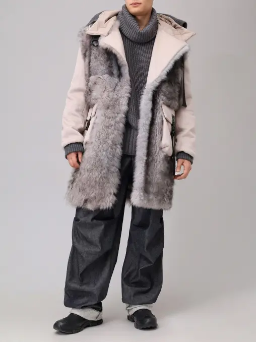 Пальто шерстяное с мехом IGORGULYAEV