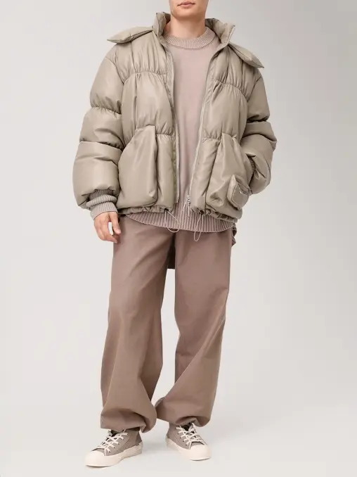 Пуховик из экокожи IGORGULYAEV