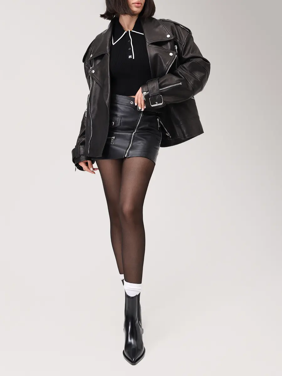 Юбка кожаная