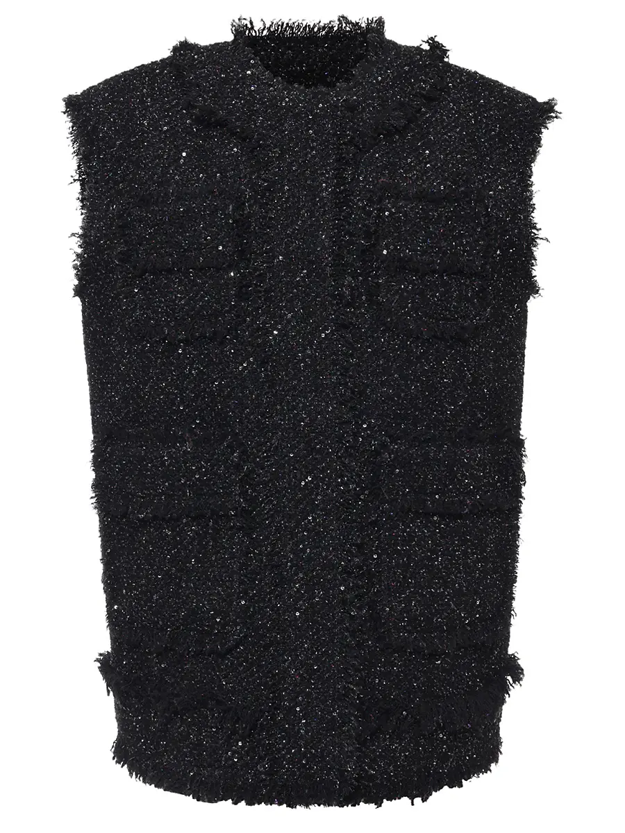 Жилет твидовый