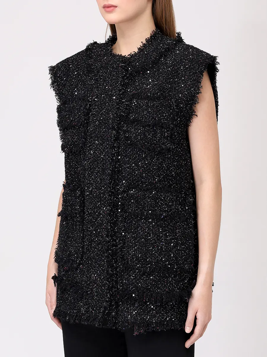 Жилет твидовый