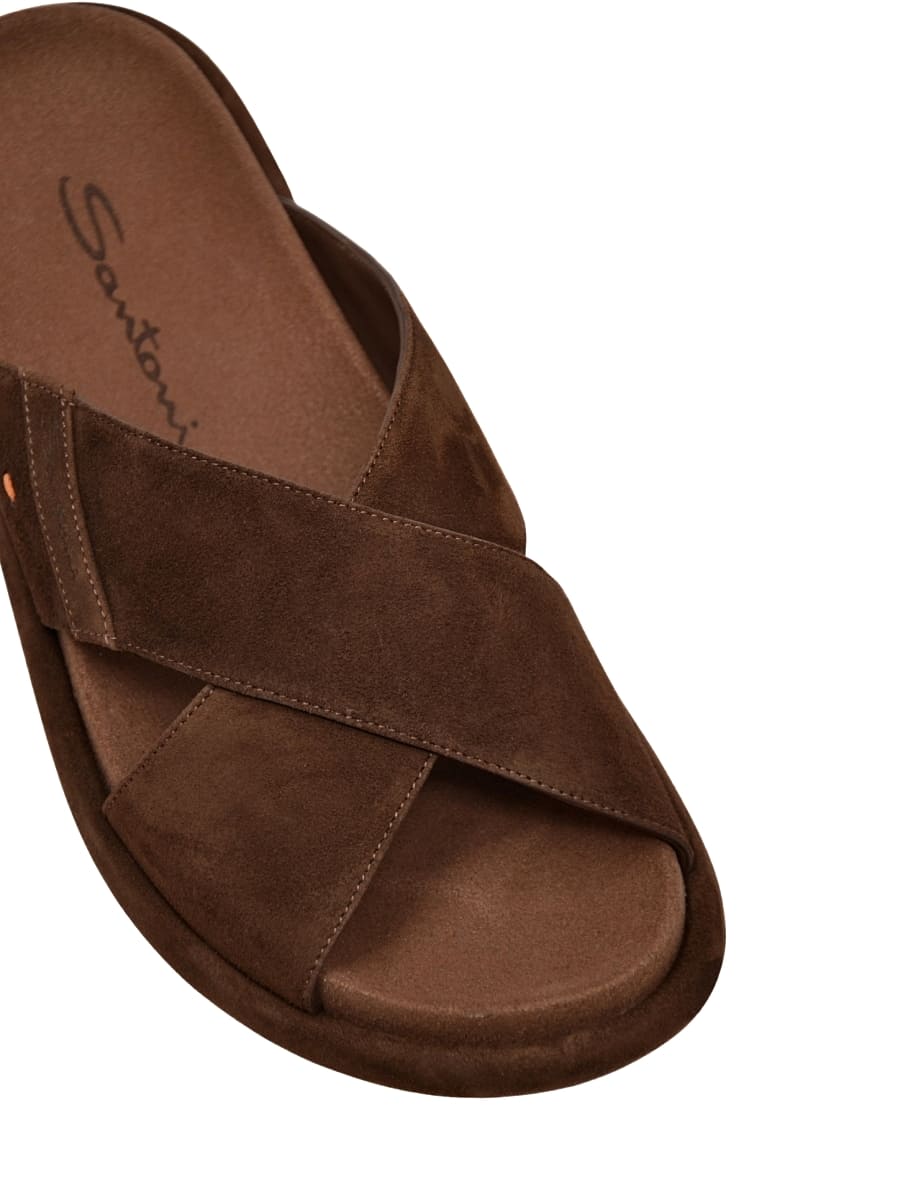 Шлепанцы замшевые